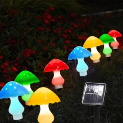 Solar Mushroom Lights Outdoor Waterproof, Mushroom Solar Pathway Lights, 8 Pack Outdoor Solar Garden Lights, 8 Modes, Warm White Mushroom Decor Lights For Christmas Garden Decorations (Style A)