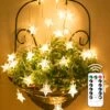 String Lights 20 Ft, 8 Lighting Modes Star Waterproof Outdoor Indoor LED String Lights, Battery Operated With Remote Twinkle Lights For Christmas Decoration Wedding Home Parties Shop(Warm White)