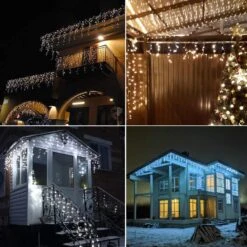 YASENN Icicle Lights 300 Led String Lights 29.5Ft Christmas Lights Connectable 8 Lighting Modes Multifunction With Timer Plug For Christmas Garden Patio Eave Roof Wall Decorations(Cool White) -Xmas Lighting Shop 71XXW5WSAKL. AC SL1500