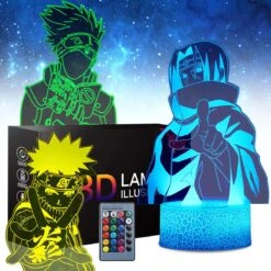 EINADBAD 3 Patterns Anime Figure 3D Anime Lamp,16 Color Change Decor Lamp With Remote & Smart Touch, Christmas Birthday Gifts For Boys Girls Kids