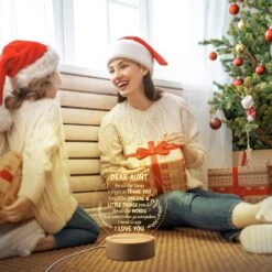 PRSTENLY Aunt Gifts Night Light, To My Auntie Gifts Personalized Engraved Lamp With Wooden Base, Christmas Mothers Day Birthday Gifts For Aunt From Niece Nephew -Xmas Lighting Shop 71XdUv7ZxEL. AC SL1500