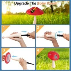 Wecusn Solar Mushroom Lights Outdoor Garden Decor Lights(4 Mushroom Ornaments), 2 Sizes Waterproof Solar Powered Christmas Lights For Camping Festival Landscape Backyard Pathway Decorations, Brown -Xmas Lighting Shop 71XqVUyjDpL. AC SL1500