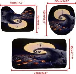 DDQTOUCH 4 PCS Nightmare Before Christmas Bathroom Set With Shower Curtain And Rugs, Halloween Jack Skellington And Sally Shower Curtain Bathroom Decor Set With 12 Hooks (Color-30) 10 DDQTOUCH 4 PCS Nightmare Before Christmas Bathroom Set With Shower Curtain And Rugs, Halloween Jack Skellington And Sally Shower Curtain Bathroom Decor Set With 12 Hooks (Color-30) -Xmas Lighting Shop 71XwvaxCOQL. AC SL1500