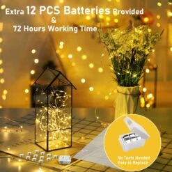 12 Pack 10Ft(3m) 30 LED Twinkle Lights Battery Operated, 3 Speed Modes, Extra 12 Batteries For Replacement, Mini Waterproof String Lights, Fairy Lights For DIY Christmas Decoration -Xmas Lighting Shop 71YLs1y 06L. AC SL1500