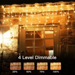 Ollny Icicle Christmas Lights Outdoor 306LED 25FT-Color Changing Icicle Lights With Remote 11Modes Connectable Timers Waterproof Plug In, For House Outside Indoor Yard Patio, Warm White To Multicolor -Xmas Lighting Shop 71YVpb84QJL. AC SL1000