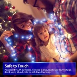 Remote Control] Fairy String Lights Battery Operated, 33FT 100 LED Christmas Lights IP65 Waterproof With Timer, Memory Function And 8 Lighting Modes For Indoor Outdoor Xmas Halloween Wedding - Blue -Xmas Lighting Shop 71ZKKYJYDgL. AC SL1200