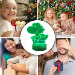Yoshi 3D Night Light, 16 Colors Christmas Lighting Gift RGB Touch Remote Controller Toys Super Mario Desk Lamp For Children's Room Decoration Holiday Gifts (Yoshi) -Xmas Lighting Shop 71ZQo4bdXeL. AC SL1000