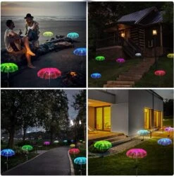 Solar Lights Outdoor Waterproof Solar Garden Lights Decorative 2PACK,IUEECEN Solar Powered Jellyfish Flowers Lights 7Colors Change Fair Stake Garden Decor For Yard Patio Pathway Christmas Decorations -Xmas Lighting Shop 71ZuqGj9dRL. AC SL1000