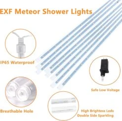 2-Pack Christmas Decorations Lights Outdoor, Total 384LED Meteor Shower Lights Rain Drop Lights 30cm 16 Tubes Indoor Outdoor Snow Cascading String Lights For Xmas Tree Roof Party Garden (Cool White) 12 2-Pack Christmas Decorations Lights Outdoor, Total 384LED Meteor Shower Lights Rain Drop Lights 30cm 16 Tubes Indoor Outdoor Snow Cascading String Lights For Xmas Tree Roof Party Garden (Cool White) -Xmas Lighting Shop 71a8bH1IYrL. AC SL1500
