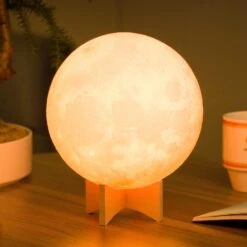 OxyLED Moon Lamp, 16 Colors 7.1 Inch 3D Print Moon Light With Stand Remote Touch Tap Control, USB Rechargeable Dimmable LED Night Lights For Kids Adults Friends Family Lover Birthday Christmas Gifts