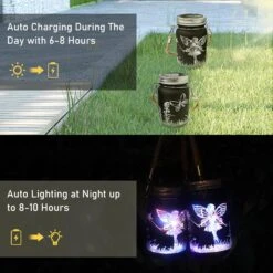 Solar Lantern Fairy Lights, Outdoor Waterproof Solar Garden Decor - 30 LED String Fairy Firefly Jar Lights Solar Powered Lanterns | Decorations For Patio Yard Lawn Party Wedding Christmas- Colorful -Xmas Lighting Shop 71aRLcsYY1L. AC SL1500