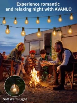 AVANLO Outdoor String Lights 100FT 2-Pack, Dimmable G40 Globe Patio String Lights With 54 Edison Bulbs Waterproof Hanging Outside Lights For Patio Backyard Bistro Wedding Cafe Party Christmas Decor -Xmas Lighting Shop 71aVcZbMoL. AC SL1500