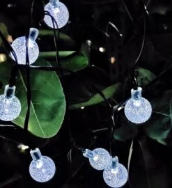 SPLOcolor Solar String Lights Outdoor, 20ft Waterproof 30 LEDs 8 Modes Crystal Globe Solar String Fairy Lights Backyard Patio Christmas Lights For Holiday Party Gardens Backyard Wedding (White) -Xmas Lighting Shop 71afk0RMx8L. AC SL1500