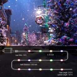 Litogo Extra-Long 197FT 500 LED String Lights, Plug In Fairy Lights With 8 Lighting Modes Christmas Lights Outdoor, IP65 Waterproof Multicolor Sting Lights Indoor For Bedroom Party Tree Decoration -Xmas Lighting Shop 71akYoC17QL. AC SL1300