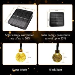 Flechllary 2-Pack 100 LED 46FT Solar String Lights Outdoor, Crystal Globe Lights With 8 Modes, Solar String Lights Outdoor Waterproof For Garden Tree Patio Party Christmas Decorations (Warm White) -Xmas Lighting Shop 71ap47GfrUL. AC SL1500