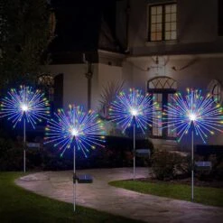 Solar Garden Lights, Firework Lights Outdoor 2 Pack 120 LED Solar Waterproof Decorative Starburst Lights Landscape Lamp 12 Hours Working Time, Decor For Courtyard Garden Christmas Party (Colorful) -Xmas Lighting Shop 71b71IODt1L. AC SL1500