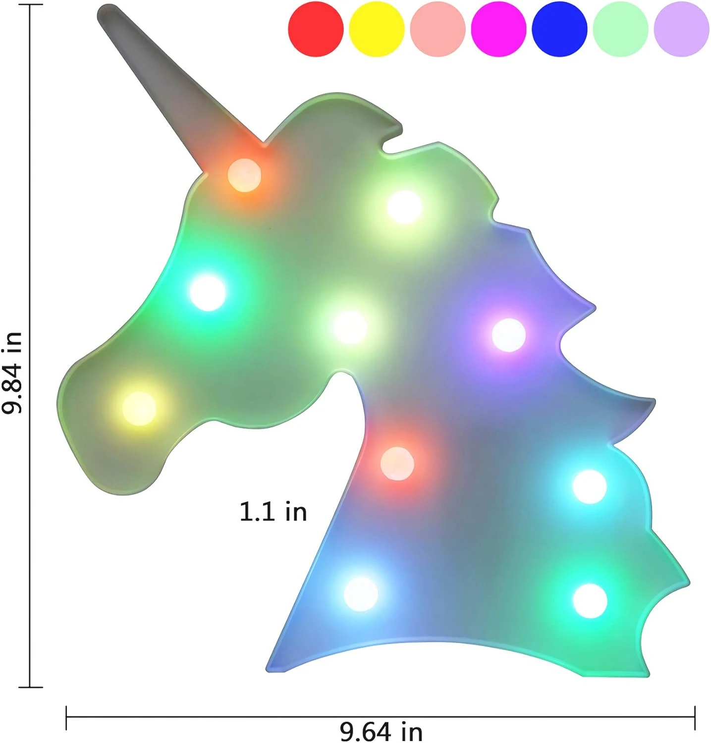 Bivisen Unicorn LED Night Light, Led Unicorn Lamps, Battery Opearted Table Led Lights Wall Decoration For Party/Wedding/Kid Birthday Party/Girls Bedroom/Living Room/Christmas (Rainbow Head) 7 Bivisen Unicorn LED Night Light, Led Unicorn Lamps, Battery Opearted Table Led Lights Wall Decoration For Party/Wedding/Kid Birthday Party/Girls Bedroom/Living Room/Christmas (Rainbow Head) - Image 7