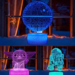 3D Illusion Star Wars Night Light For Kids. 3 Patterns Baby Yoda LED Night Lamp, Baby Yoda Toys 7 Color 16 Changes, Great Christmas Birthday Gifts For Star Wars Fans Boys Girls