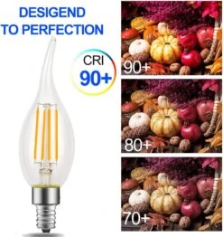 ENERGETIC 12 Pack Dimmable Candelabra Led Light Bulb, CA11 Shape,Flame Tip Style, 60 Watt Equivalent, 2700K Soft White, E12 Base, Led Candelabra Bulb,CRI 90+, UL Listed， Halloween Christmas Decoration -Xmas Lighting Shop 71bqRp3Rw2L. AC SL1000