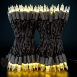 YULETIME Warm White LED Christmas Lights With Brown Wire, 66 Feet 200 Count UL Certified Commercial Grade LED Holiday String Light Set (Warm White - Brown Wire) -Xmas Lighting Shop 71bvdUYoIWS. AC SL1500