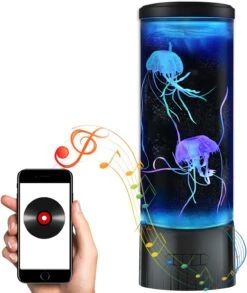 Jellyfish Night Lava Light Lamp With Bluetooth Speaker White Noise Large Size Smart Sensory Synthetic Jelly Fish Tank Mood Lamp, Cool Birthday Christmas All Holiday Gifts For Adults Kids