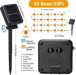 Hommtina Outdoor String Lights Cute Bee Lights, Special Garden Decor Waterproof Star String Lights, Bumble Bee Lights For Patio Yard Garden Grass Wedding Christmas Party Decor(7 Meter 50 Lamp) -Xmas Lighting Shop 71c1CCPpuL. AC SL1500