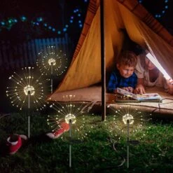 Solar Firework Lights Solar Lights Outdoor Solar Garden Decorative Lights DIY Shape Warm White Waterproof 105 LED String Lights 2 Lighting Modes Stake Lights For Christmas Garden Patio Lawn 2 Pack -Xmas Lighting Shop 71c5Xs nUPS. AC SL1500