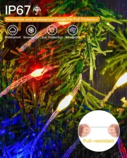 Ollny Christmas Lights Outdoor Indoor, 400LED 131ft Christmas Tree Lights, String Lights IP67 Waterproof 8 Modes Fairy Lights Plug In For House Party Yard Decorations (Multicolor) -Xmas Lighting Shop 71cG1JknPzL. AC SL1200