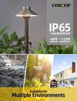 COLOER Low Voltage Pathway Lights, 12-15V AC/DC 2W LED Garden Path Lights Electric, Brass Outdoor Decor Lighting, IP65 Waterproof Christmas Landscape Lighting Wired (602B, 1-Pack With G4 Bulb) -Xmas Lighting Shop 71cJf6aDaKL. AC SL1500