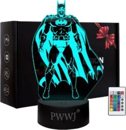 3D Night Light The Batman Action Figure Bedside Table Desk Illusion Lamp Color Changing LED Acrylic RGB Lights For Fans Toys, Kid Bedroom Decor, Birthday, Christmas, New Year Gifts
