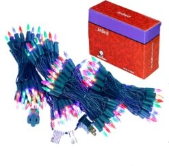 JinBest 200 Multicolor Christmas Lights, UL Certified Always On LED Mini Lights String Green Wire 66 Ft, For Indoor Outdoor Party, Garden, Patio -Xmas Lighting Shop 71cuIIk5maL. AC SL1500