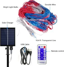 Decute Upgraded Solar American Flag String Lights, Waterproof 390 Led Solar Flag Net Light Of The United States With Remote For Christmas Decorations, Yard,Garden, Festival, Holiday, Party Decoration -Xmas Lighting Shop 71dHHmaNFFL. AC SL1500
