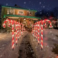24.5" Candy Cane Lights With Stakes, 12 Packs Large Christmas Pathway Lights Outdoor, 8 Light Modes Candy Cane Pathway Markers Christmas Decorations For Yard Patio Garden Walkway Sidewalks -Xmas Lighting Shop 71dPjb JpRL. AC SL1500