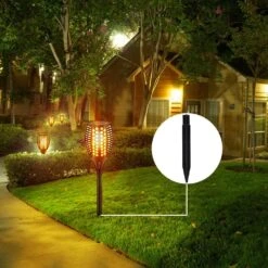 EVOSUMMER 8 PCS X 8.25" Plastic Ground Spikes,Solar Torch Lights Replacement ABS Plastic Ground Spikes Stake For Christmas Pathway Markers (8 PCS Plastic Spikes) -Xmas Lighting Shop 71dfqWIZIoL. AC SL1000