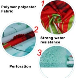 Likiyol 4 Pcs Merry Christmas Shower Curtain Sets With Non-Slip Rugs, Toilet Lid Cover And Bath Mat, Cartoon Snowman Shower Curtain With 12 Hooks, Green Balloon Ribbon Bathroom Curtain, Waterproof -Xmas Lighting Shop 71e2ZexZioL. AC SL1500