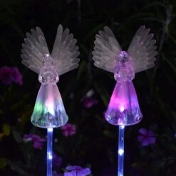 2 Pack Outdoor Solar Angel Statues For Christmas Garden Cemetery Decorative Light, Stakes Multi-Color Changing LED Waterproof Lawn Decor For Patio Cemetery Grave Gravesites, Memorial Gift -Xmas Lighting Shop 71eEM1UD2BL. AC SL1500