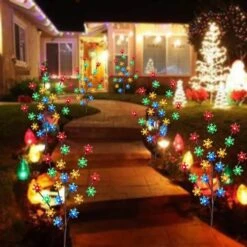 Windpnn 4-Pack Solar Snowflake Christmas Pathway Lights Multi-Color, Waterproof Christmas Garden Stake Lights Outdoor Solar Christmas Decorations Lights For Garden Yard Patio Lawn Pathway -Xmas Lighting Shop 71eK6YwfYIL. AC SL1500