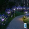 Solar Firework Lights,6 Pack 720 LED Solar Outdoor Garden Lights USB Charging Waterproof, 8 Lighting Modes With Remote Control, 4 Brightness DIY Firefly Lamp For Path Christmas Party Yard (Colorful)
