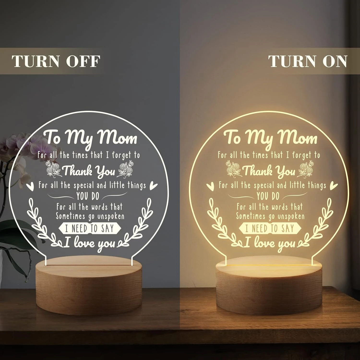 Funnli Mom Birthday Gifts From Daughter Son - Birthday Gifts For Mom Engraved Night Light Mom Gifts, Night Lamp 15CM*19CM Mom Birthday Gift, Anniversary Christmas Gifts For Mom From Daughter 6 Funnli Mom Birthday Gifts From Daughter Son - Birthday Gifts For Mom Engraved Night Light Mom Gifts, Night Lamp 15CM*19CM Mom Birthday Gift, Anniversary Christmas Gifts For Mom From Daughter - Image 6