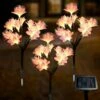Solar Flowers Decorative Lights Outdoor Garden, 3 Pack 36 Vibrant Camellia Lights With 1 Big Solar Powered Panel, Waterproof 2 Lighting Modes For Garden Lawn Yard Pathway Patio Party Christmas Decor