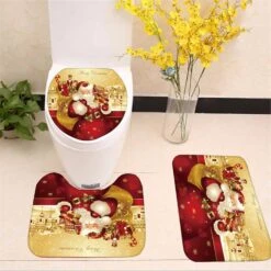 4 Pcs Merry Christmas Shower Curtain Set With Non-Slip Rug, Toilet Lid Cover And Bath Mat, 1 Survivor Pendant,Xmas Snowman Shower Curtains With 12 Hooks, Christmas Shower Curtain Sets For Bathroom -Xmas Lighting Shop 71eqZfLhXCL. AC SL1500