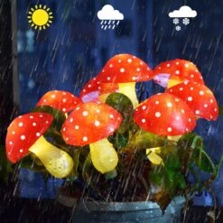 Homeleo Upgraded 8 Pack Red Mushroom Solar Lights For Outdoor Garden Decor, Waterproof Solar Powered Fairy Lights For Yard Fence Lawn Decking Pathway Landscape Lighting Halloween Christmas Decorations -Xmas Lighting Shop 71ex0wMX8LL. AC SL1500