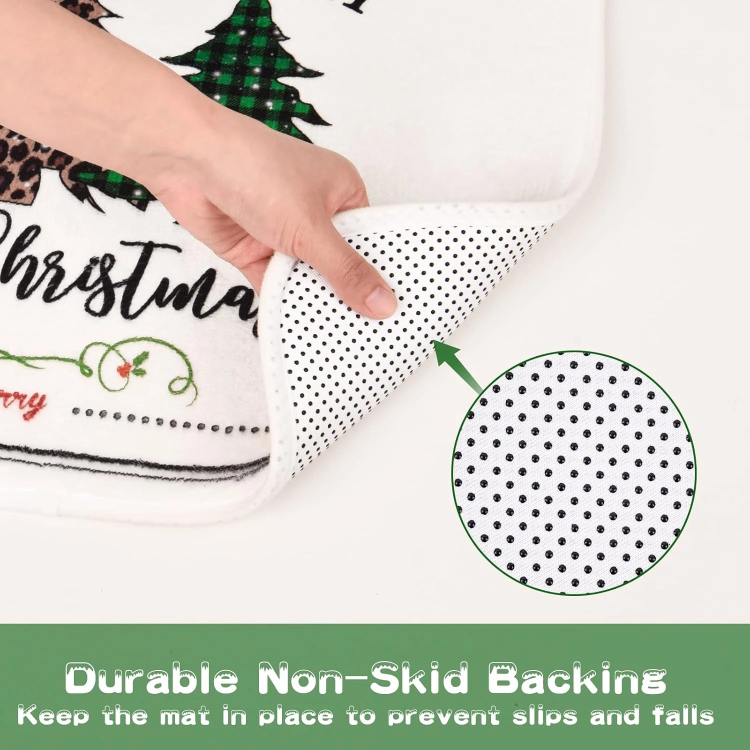 Likiyol 4 Pcs Merry Christmas Shower Curtain Sets With Non-Slip Rugs, Toilet Lid Cover And Bath Mat, Buffalo Plaid Shower Curtain With 12 Hooks, Winter Holiday Tree Shower Curtain 6 Likiyol 4 Pcs Merry Christmas Shower Curtain Sets With Non-Slip Rugs, Toilet Lid Cover And Bath Mat, Buffalo Plaid Shower Curtain With 12 Hooks, Winter Holiday Tree Shower Curtain - Image 6