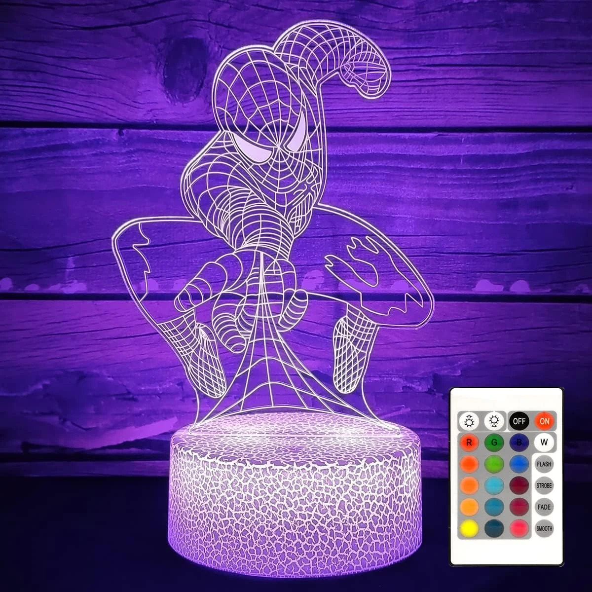 Mazumi8 3D Night Light For Boys - 16 Colors Dimmable Optical Illusion Lamp With Remote & Smart Touch,Bedroom Decorations Bedside Lamp - Birthday Christmas Gifts For Man Teens Boys Girls Kids 7 Mazumi8 3D Night Light For Boys - 16 Colors Dimmable Optical Illusion Lamp With Remote & Smart Touch,Bedroom Decorations Bedside Lamp - Birthday Christmas Gifts For Man Teens Boys Girls Kids - Image 7
