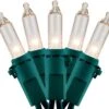 YULETIME Clear Christmas Lights With Green Wire, 66 Feet 200 Count UL Certified String Lights, Pack Of 2 Sets 33 Ft 100 Count Incandescent Mini Light Set (Clear)
