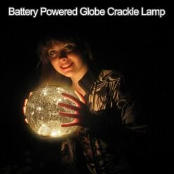 2 Pack (5.7 In & 4.5 In) Mercury Cracked Glass Globe Lights Home Decorative Sphere Night Light Battery Operated Ball Lamp For Christmas Livingroom Wedding Decor Birthday Present Warm White -Xmas Lighting Shop 71feFawZML. AC SL1500