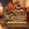 BeneCharm Grandma Gifts From Grandchildren - Grandma Birthday Gifts Engraved Night Light - Thanksgiving Christmas Birthday Gifts For Grandma From Granddaughter Grandson