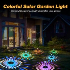 CVNHMG Outdoor Solar Pathway Lights, Solar Garden Lights With 7 Color Changing & Warm White Mode, Waterproof Solar Powered Outdoor Lights For Christmas Pathway Yard Decorations (6 Pack) -Xmas Lighting Shop 71flu7KbFL. AC SL1500