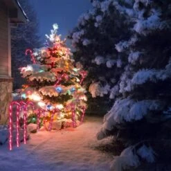 YOLUXZM 17" Christmas Candy Cane Lights - 8 Packs Classic Red And White Candy Cane Lights Outdoor Pathway Markers Christmas Decorations(Red Bulbs) -Xmas Lighting Shop 71ftLDAzyL. AC SL1500