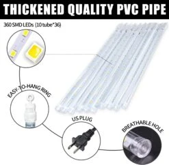 Roytong High Brightness 10 Tube 12 Inch 360 LED Meteor Shower Rain Lights Cascading Falling Rain Outdoor Light For Christmas Tree Decoration Snow Falling -Xmas Lighting Shop 71ftz4fxAsL. AC SL1500